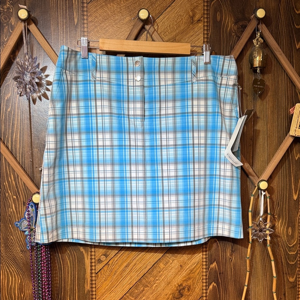 Cutter & Buck Blue Plaid Women's Skort